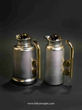 Arabic Dallah set, silver and gold coffee flask, 2 piece Dallah set, insulated Gahwa pot, luxury Arabic tea set, 1L and 0.7L thermal flasks, Ramadan table decor, traditional coffee server
