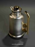 Arabic Dallah set, silver and gold coffee flask, 2 piece Dallah set, insulated Gahwa pot, luxury Arabic tea set, 1L and 0.7L thermal flasks, Ramadan table decor, traditional coffee server