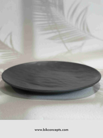 10 inch dinner plate, onyx melamine plate, black shatterproof plate, unbreakable dinnerware, matte black outdoor plates, melamine dinner plate