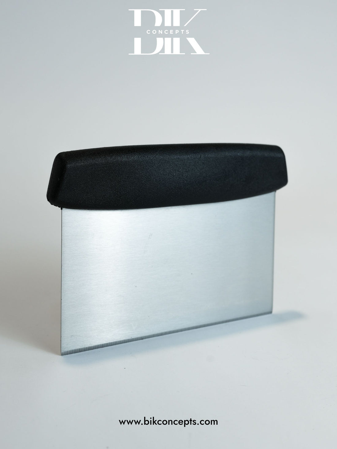 Dough scraper, bench scraper, metal dough cutter, professional baker tools, bread making equipment.