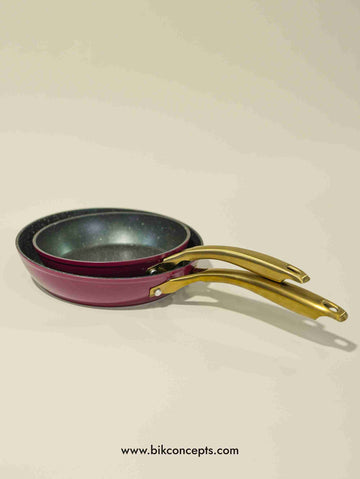 Non-Stick Aluminum Fry Pan Burgundy – 8" & 10" Skillet