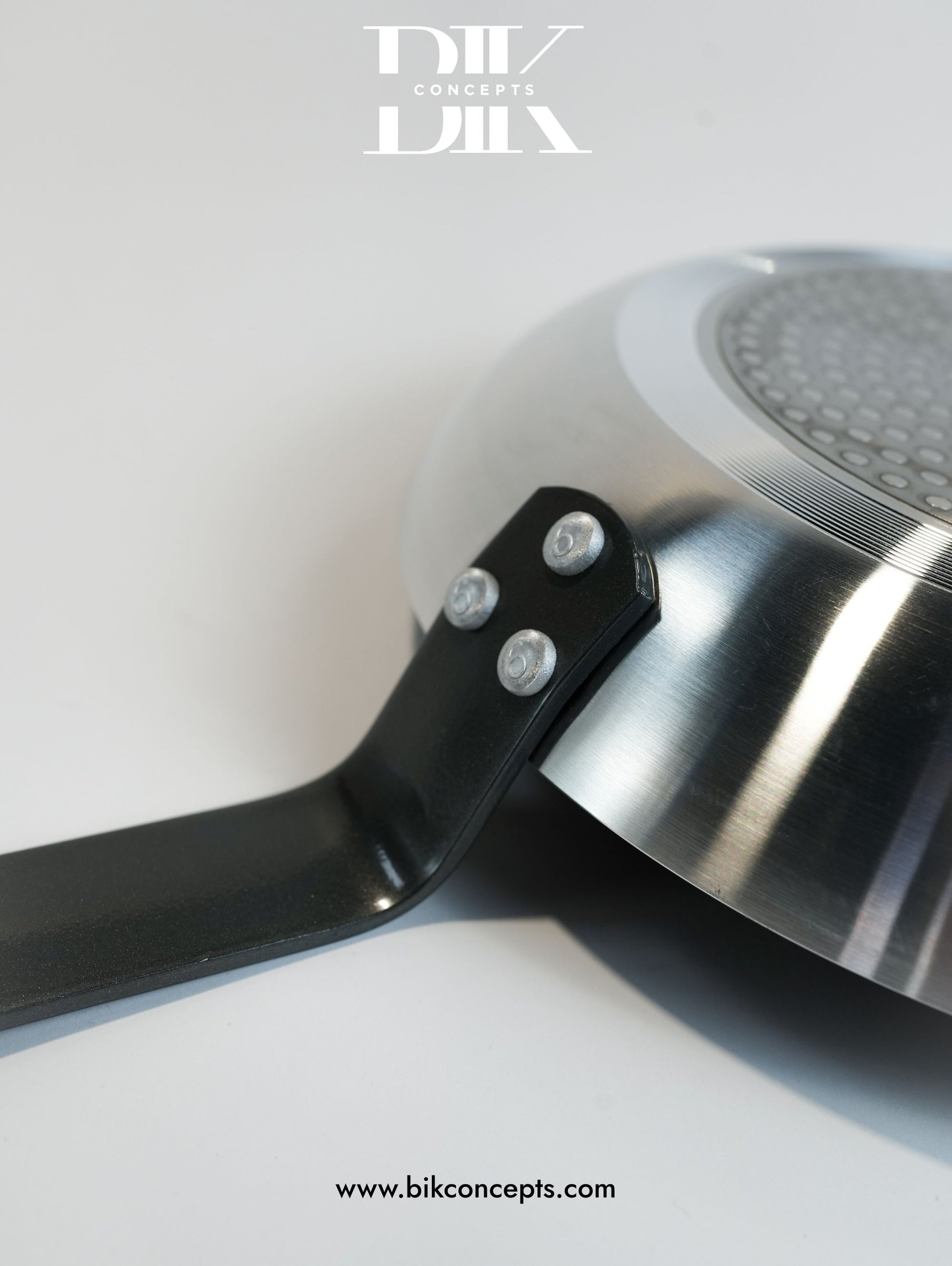 PFOA-free non-stick, induction bottom frying pan. riveted handle skillet