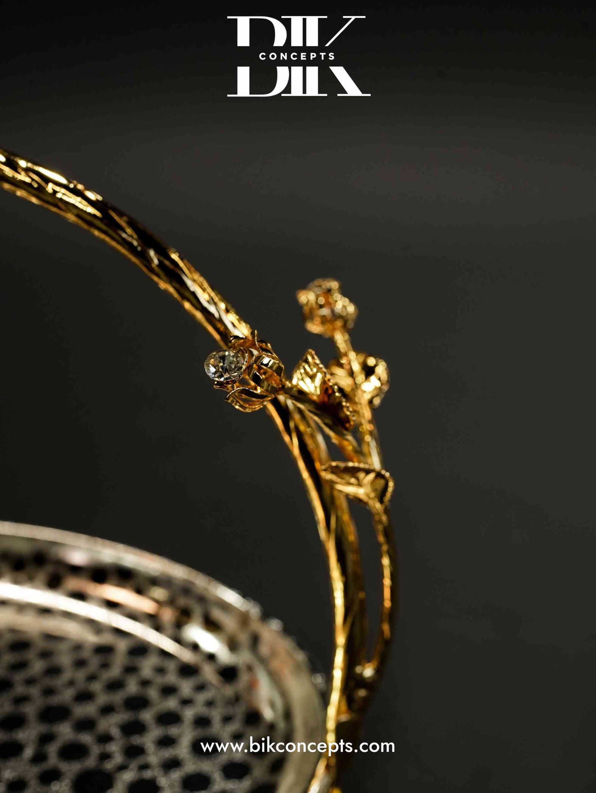 Gilded rose tray, silver basket tray, luxury decorative server, gold rose handle tray, silver oval snack dish, crystal accented centerpiece, designer wedding tray, stainless steel fruit basket