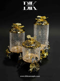 Crystal or glass jar serving set