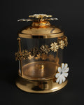 Gold Glass Canisters, Luxury Condiment Jars, Decorative Kitchen Storage Jars, High End Catering Decor, Floral Gold Candy Jars, Ornate Coffee Sugar Container, Luxury Wedding Buffet Accessories, Elegant Table Centerpiece Jars, Gold Filigree Glass Jars