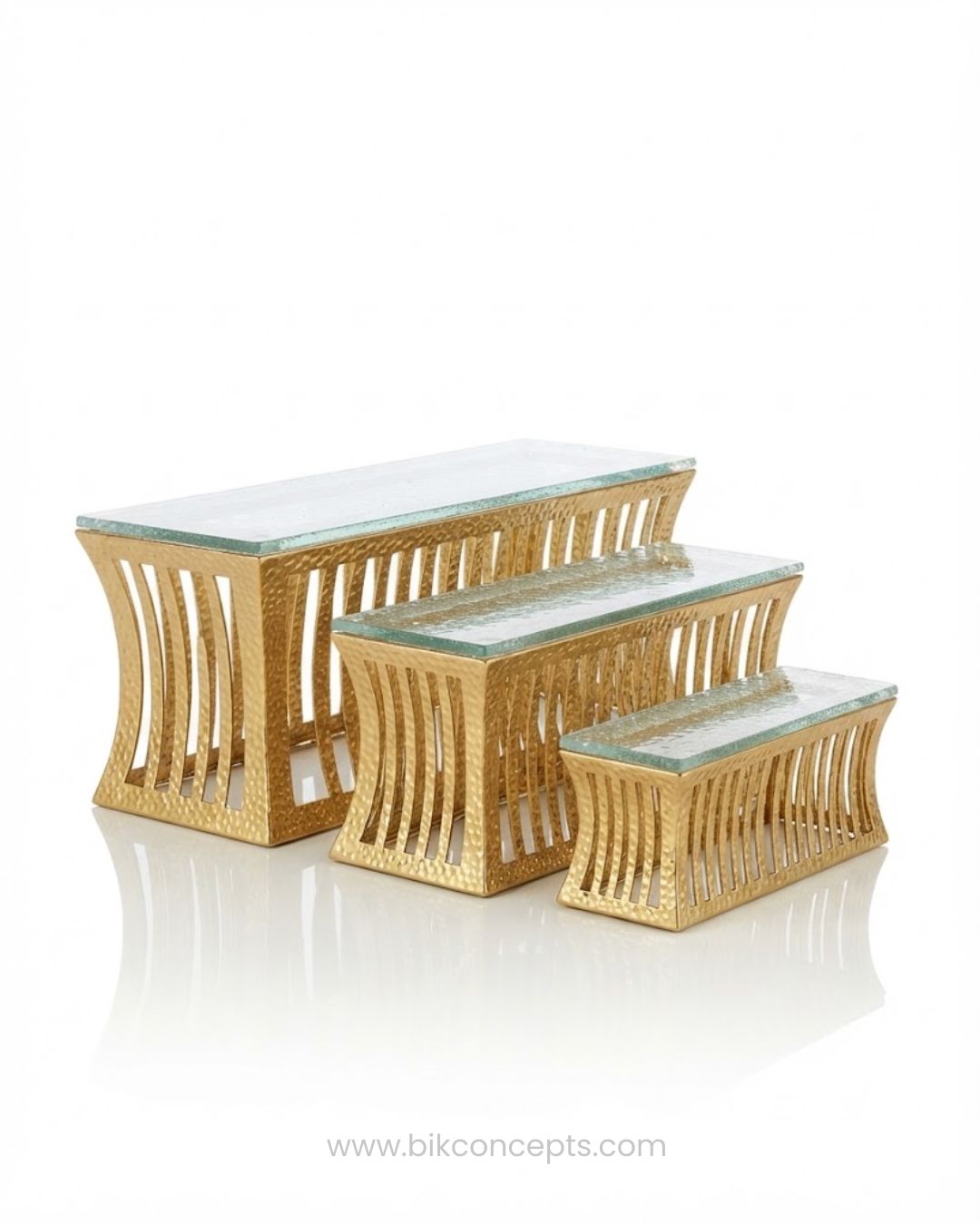 Gold Metal Buffet Riser with Glass Top, Luxury Food Display Stand for Catering, Commercial Hotel Buffet Display Risers, Gold Dessert Table Display Pedestal, High End Catering Food Risers, Decorative Gold Metal Riser for Weddings, Multi Tiered Buffet Risers Small Medium Large, Opulent Buffet Server Display Stand, Gold Metal Pedestal Stand with Glass Shelf, Elegant Banquet Buffet Food Elevation Stand
