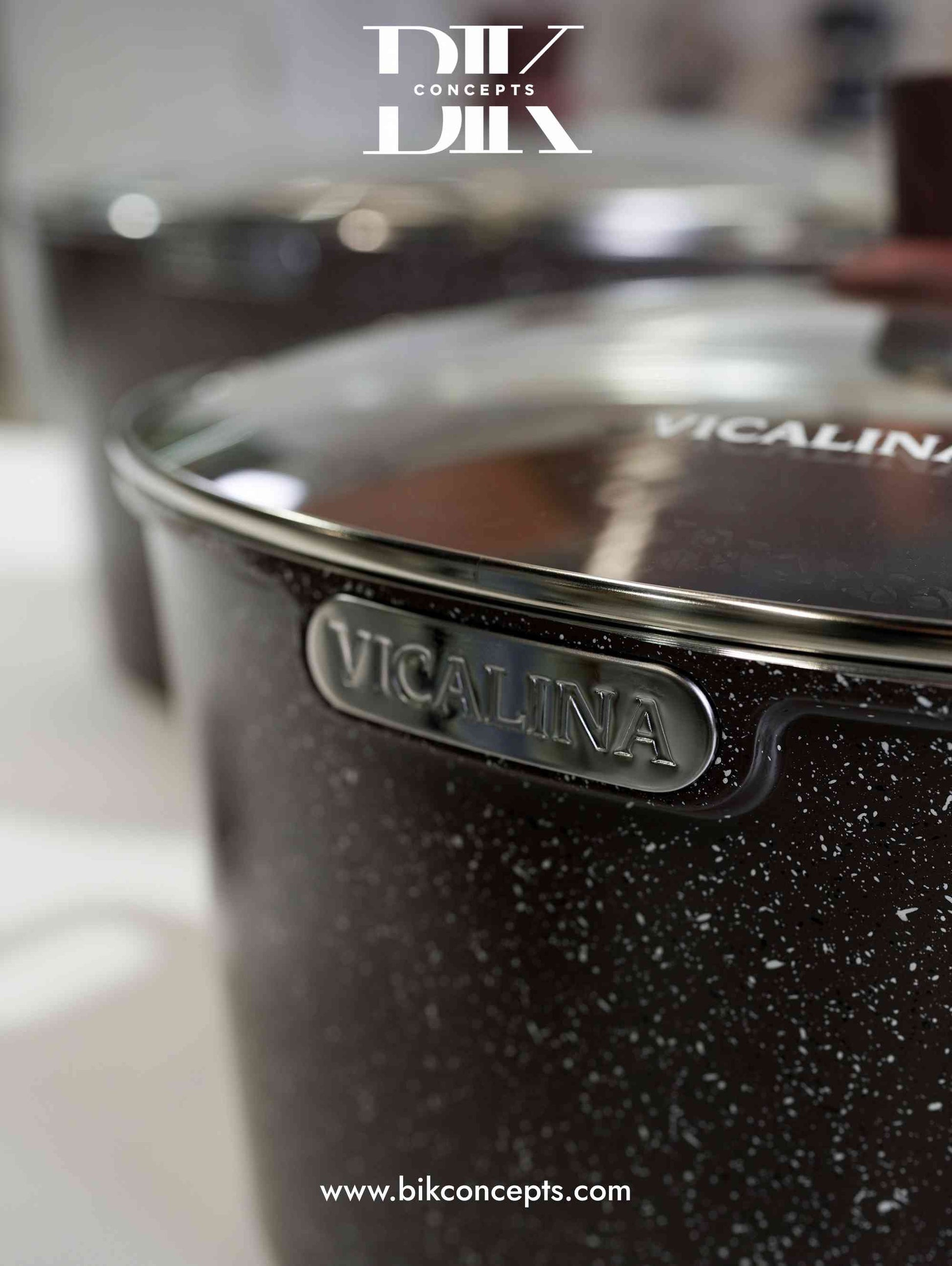 Granite speckle casserole set, large aluminum stock pots, 27L cooking pot, professional catering cookware, 6 piece hot pot set, grey stone cookware. Vicalina