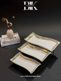  geometric serving tray, wedding dessert stand, designer nut and fruit server, meander pattern tableware
