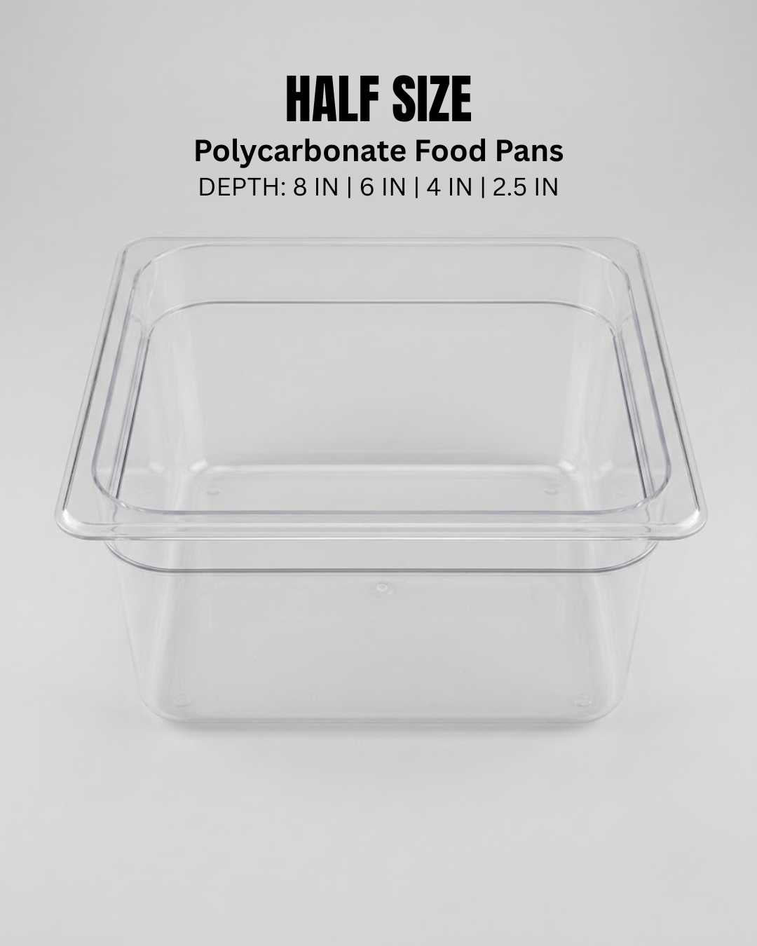 Half Size Food Pans, Clear Plastic Hotel Pans, Catering Food Storage Pans, Shatterproof Buffet Pans, Commercial Cold Storage Pans, Food Truck Prep Pans, Heavy Duty Catering Supplies, Polycarbonate Food Containers, Bulk Food Transport Pans