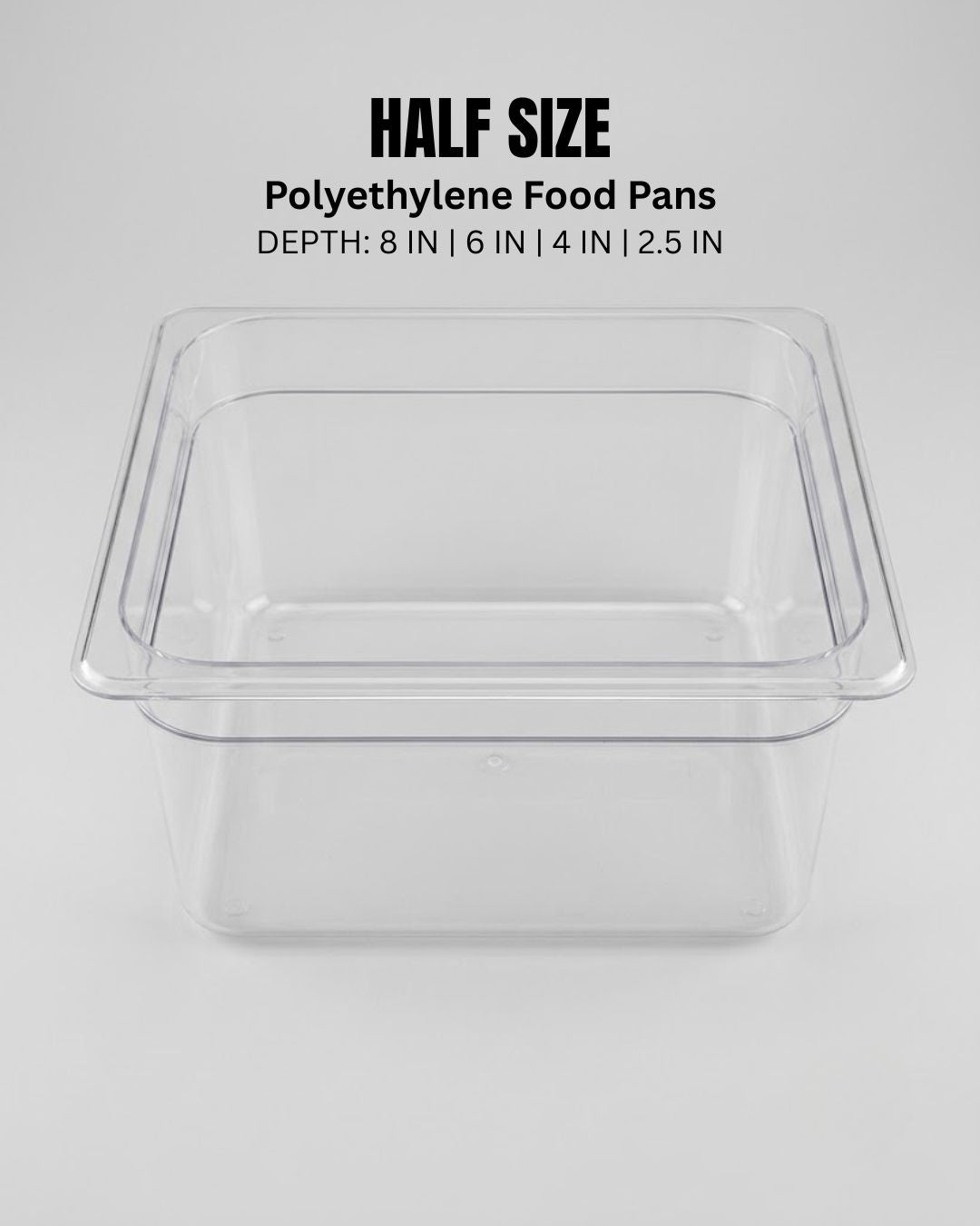 Half Size Food Pans, Clear Plastic Hotel Pans, Catering Food Storage Pans, Shatterproof Buffet Pans, Commercial Cold Storage Pans, Food Truck Prep Pans, Heavy Duty Catering Supplies, Polycarbonate Food Containers, Bulk Food Transport Pans