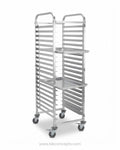 Commercial Sheet Pan Rack 18 Tier, Stainless Steel Bakery Trolley, Mobile Bun Pan Rack with Casters, Commercial Kitchen Tray Cart, Heavy Duty Sheet Pan Cooling Rack, Bakery Oven Pan Rack, Restaurant Prep Sheet Pan Storage, 72 Inch High Speed Pan Rack
