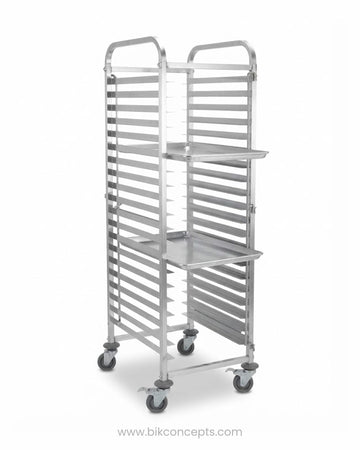Commercial Sheet Pan Rack 18 Tier, Stainless Steel Bakery Trolley, Mobile Bun Pan Rack with Casters, Commercial Kitchen Tray Cart, Heavy Duty Sheet Pan Cooling Rack, Bakery Oven Pan Rack, Restaurant Prep Sheet Pan Storage, 72 Inch High Speed Pan Rack