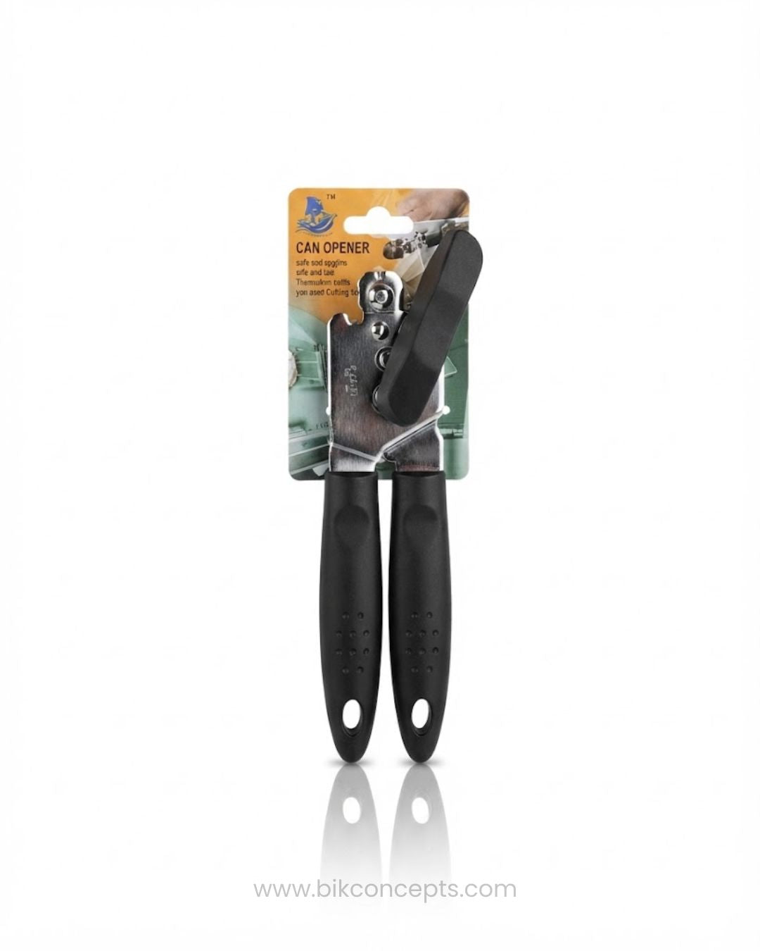 Stainless Steel Manual Can Opener 7.5 Inch, Ergonomic Soft Grip Can Opener, Heavy Duty Commercial Tin Opener, Restaurant Kitchen Handheld Can Opener, Hotel Catering Bottle and Can Opener, Smooth Edge Manual Can Opener, Easy Turn Rotary Can Opener, Professional Stainless Steel Jar Opener Tool