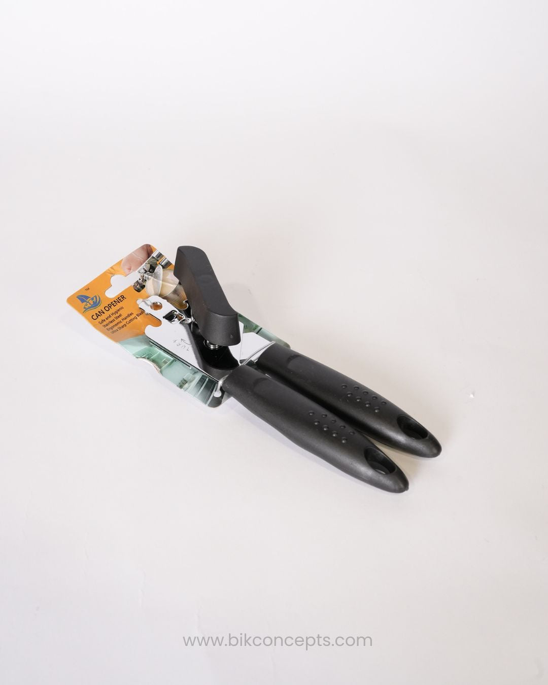 Stainless Steel Manual Can Opener 7.5 Inch, Ergonomic Soft Grip Can Opener, Heavy Duty Commercial Tin Opener, Restaurant Kitchen Handheld Can Opener, Hotel Catering Bottle and Can Opener, Smooth Edge Manual Can Opener, Easy Turn Rotary Can Opener, Professional Stainless Steel Jar Opener Tool