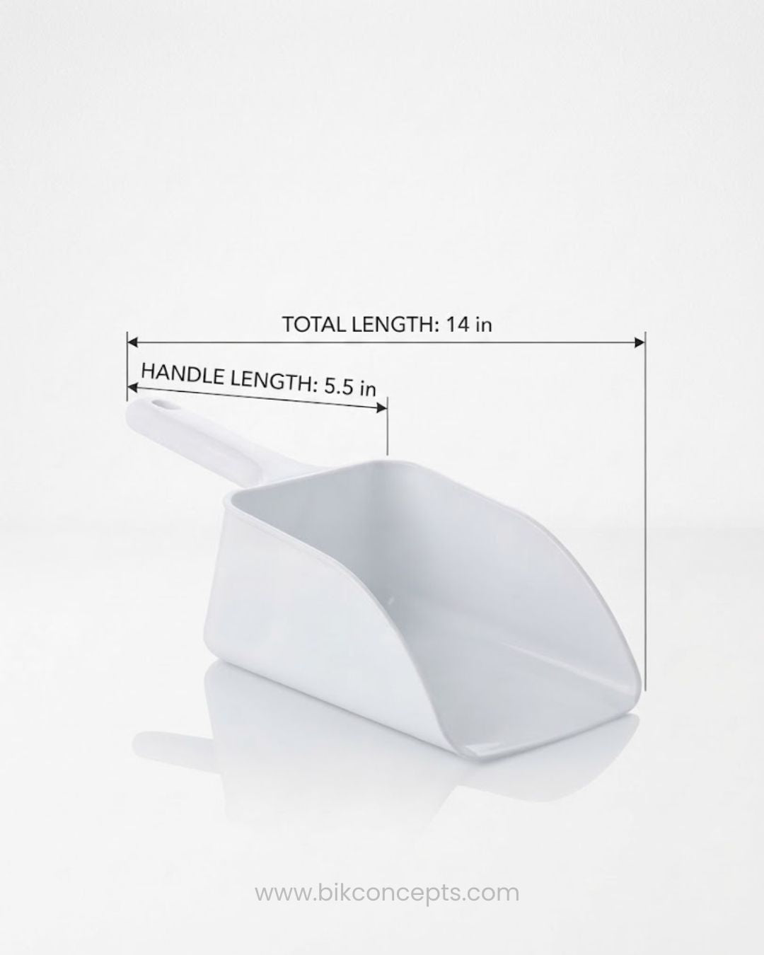 White Plastic Utility Scoop 14 Inch, Commercial Ice Scoop for Ice Machine, Heavy Duty Flour and Grain Scoop, Restaurant Kitchen Plastic Food Scoop, Large Plastic Utility Scoop White, Bakery Bulk Dry Food Scoop, Catering Service Ice Scoop, Shatterproof Plastic Kitchen Scoop, Flat Bottom Pantry Utility Scoop