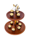Round Tiered Serving Stand, 2 Tier Wooden Cake Stand, Gold Orchid Table Decor, Circular Serving Platter, Luxury Cupcake Tower, Rustic Round Tiered Tray, Gold Floral Serving Stand, Decorative Dessert Pedestal, Tiered Fruit Bowl for Counter, High-End Party Platters, Gold Leaf Table Centerpiece, Artisan Wood Serving Set, Wedding Cake Display Stand, Modern Gold Buffet Server, Two Tier Circular Tray, Luxury Housewarming Gift, Sculptural Food Display, Natural Wood Entertaining Set
