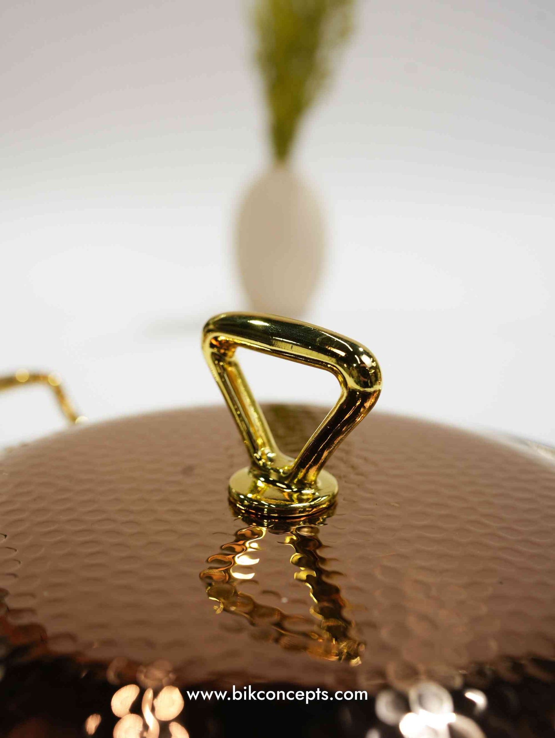 Eid serving pot, Ramadan food server, decorative copper cookware.