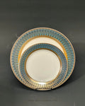 Luxury Porcelain Dinner Plate Set of 6, Hotel Commercial Porcelain Tableware Bulk, Gold Rimmed Dessert Plate 8 Inch Set, Green and Gold Catering Plates Pack, Fine Dining Porcelain Dinnerware Set, 10.5 Inch Commercial Dinner Plate 6 Pack, Special Event Catering Plates Set, Luxury Wedding Banquet Dinnerware Bulk, High-End Hotel Serving Plates, 6 Piece Porcelain Charger Plate Set