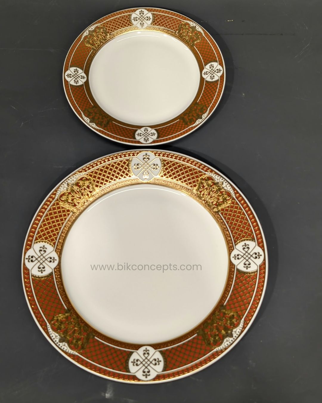 Luxury Red and Gold Porcelain Dinner Plate Set of 6, Hotel Commercial Porcelain Dinnerware Bulk, Regal Gold Trimmed Dessert Plate 8 Inch Set, Red and Gold Catering Service Plates Pack, Fine Dining Porcelain Tableware Set, 10.5 Inch Commercial Porcelain Dinner Plate 6 Pack, Royal Banquet Catering Plates Set, Luxury Wedding Receptions Dinnerware Bulk, High End Hotel Plating Collection, 6 Piece Porcelain Charger Plate Set