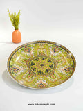 Turkish Mandula plate, green mandala platter, decorative wall hanging plate
