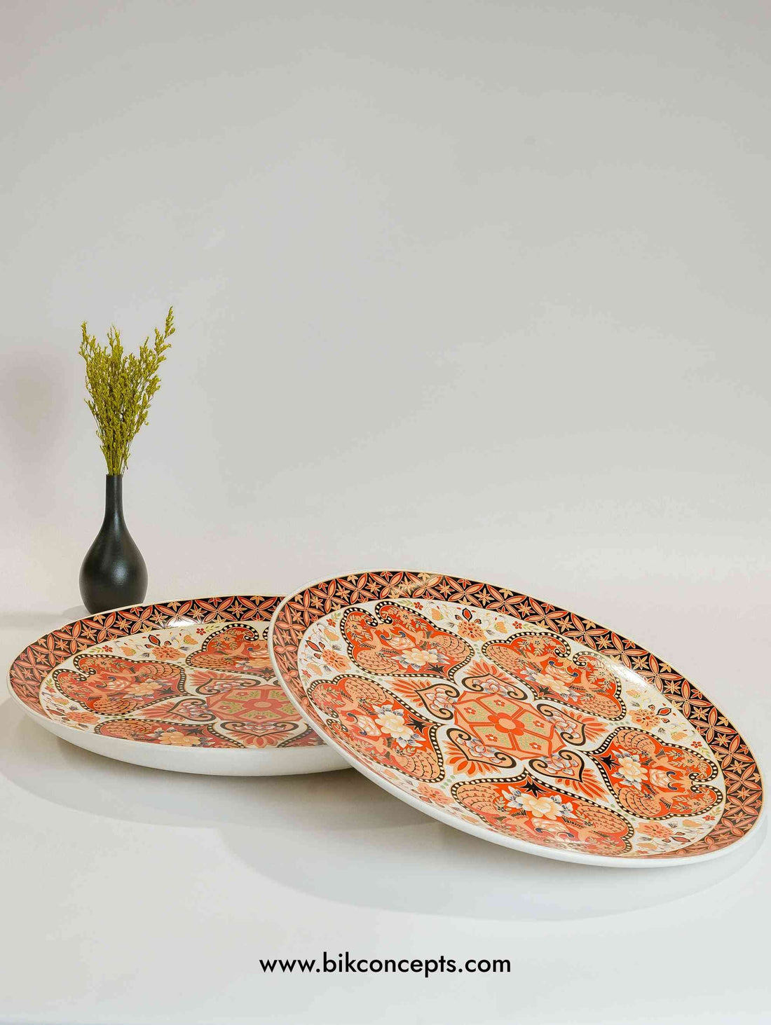 Red Multi-Color Turkish Mandala Plate - 14-18" Luxury Porcelain Decor