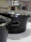 27L cooking pot, heavy duty black cookware