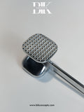 Double-sided meat tenderizer, professional meat hammer, chicken pounder, steak tenderizer, silver meat mallet, manual meat tenderizer.