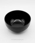 Midnight Black Porcelain Bowls 4.8 Inch, Small Individual Serving Bowls Set of 6, Ribbed Black Ceramic Soup Bowl, Commercial Restaurant Side Bowls Bulk, Hotel Buffet Small Porcelain Dishes, Catering Service Dessert Bowls Black, Matte Black Porcelain Rice Bowls, Small Dishware Pack of 6