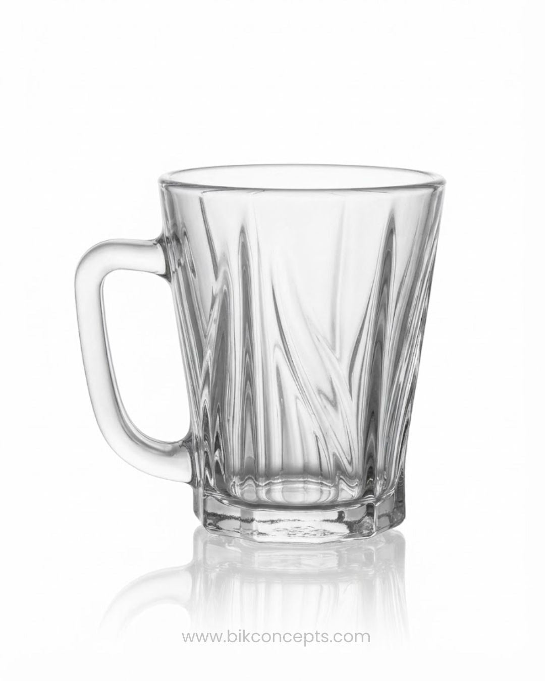 Clear Glass Coffee Mugs 240ml, Textured Glass Tea Cups 8 oz Set of 6, Modern Faceted Glassware, Commercial Restaurant Glass Mugs, Hotel Breakfast Glassware, Clear Glass Cappuccino Mugs, High Clarity Beverage Glassware, Catering Service Mugs