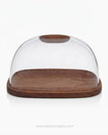Wooden Bread Board with Acrylic Lid, Clear Dome Cheese Server, Multifunctional Butter Board, Wooden Charcuterie Platter with Cover, Acrylic Cake and Pastry Dome, Natural Wood Serving Tray with Lid, Kitchen Countertop Bread Box Keeper, Decorative Wooden Cheese Platter