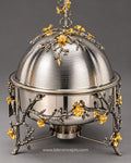 6L stainless steel chafing dish, luxury chafing dish, black and gold chafing dish, floral buffet server, gold chafing dish stand, elegant buffet warmer, catering chafing dish, restaurant buffet server, party food warmer, BIK Concepts