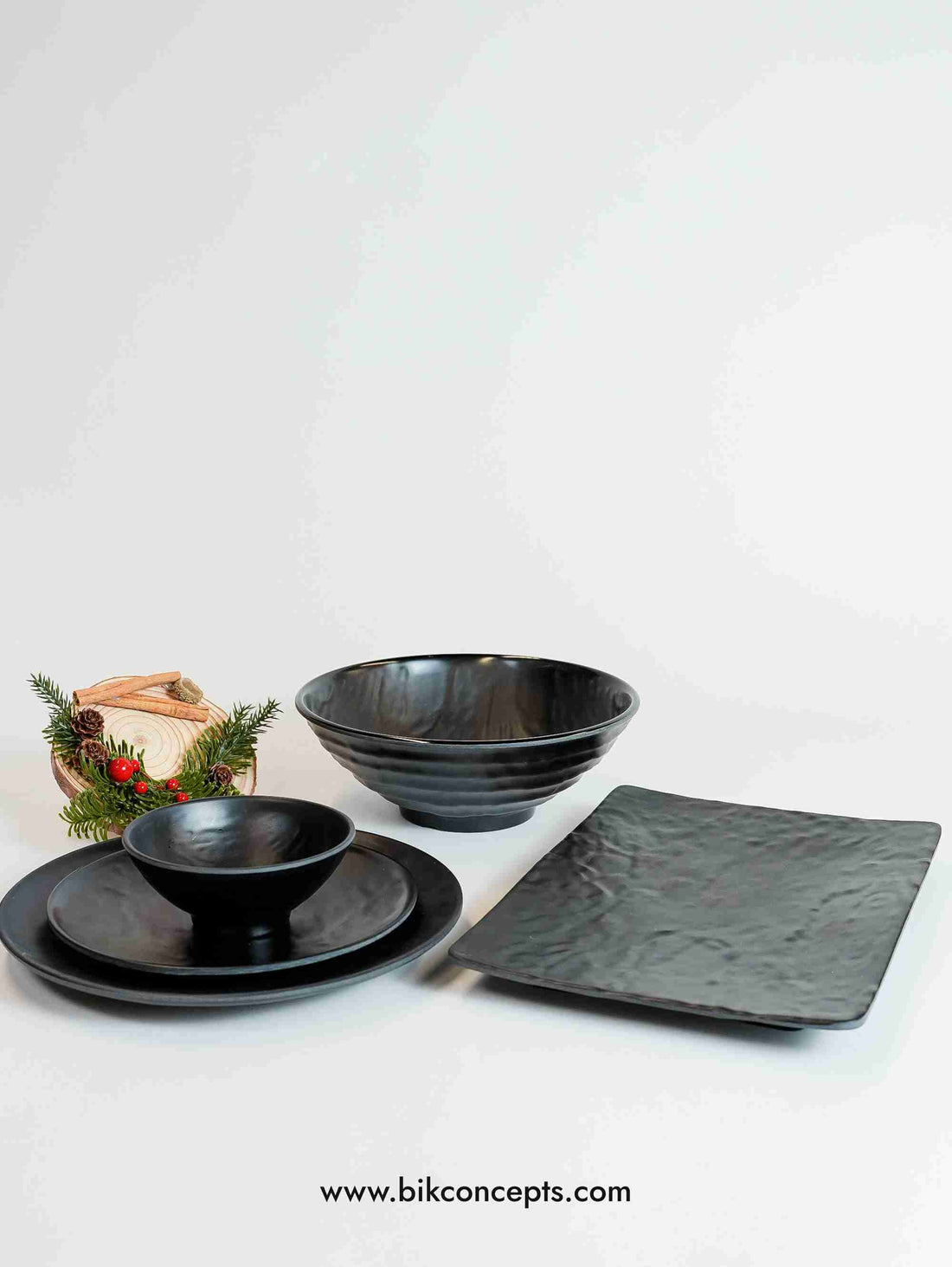 14 inch long platter, onyx melamine tray, black sushi platter, shatterproof bread tray, unbreakable appetizer server, matte black dinnerware
