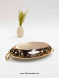 oval rose gold dish, luxury holiday server, modern pink gold platter, 