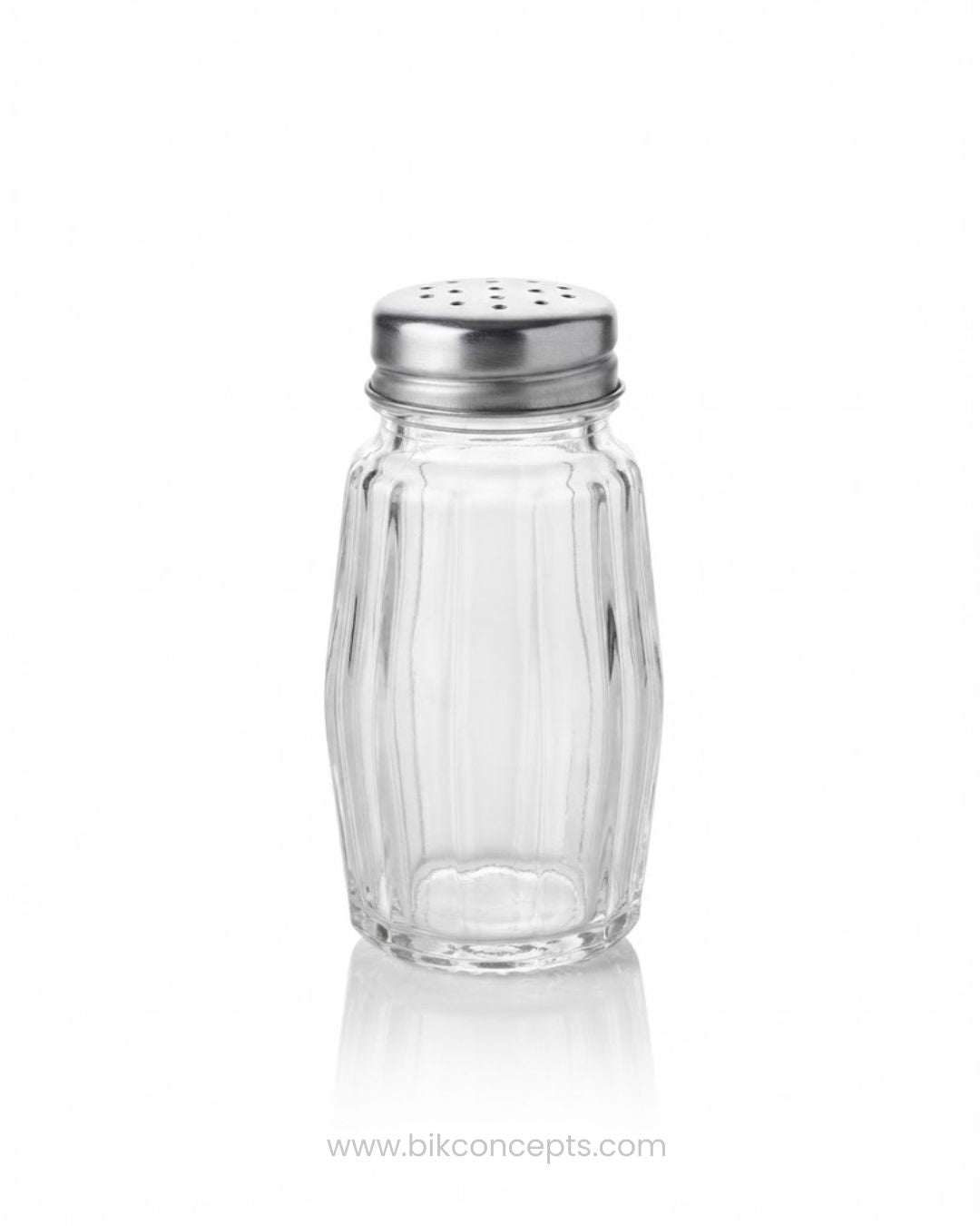 Commercial Paneled Glass Salt Shakers 12 Pack, Stainless Steel Top Glass Salt Dispenser, 3 Inch Traditional Restaurant Salt Shaker, Hotel Table Condiment Shaker Set, Catering Service Glass Pepper Shakers, Bulk Clear Glass Seasoning Dispensers