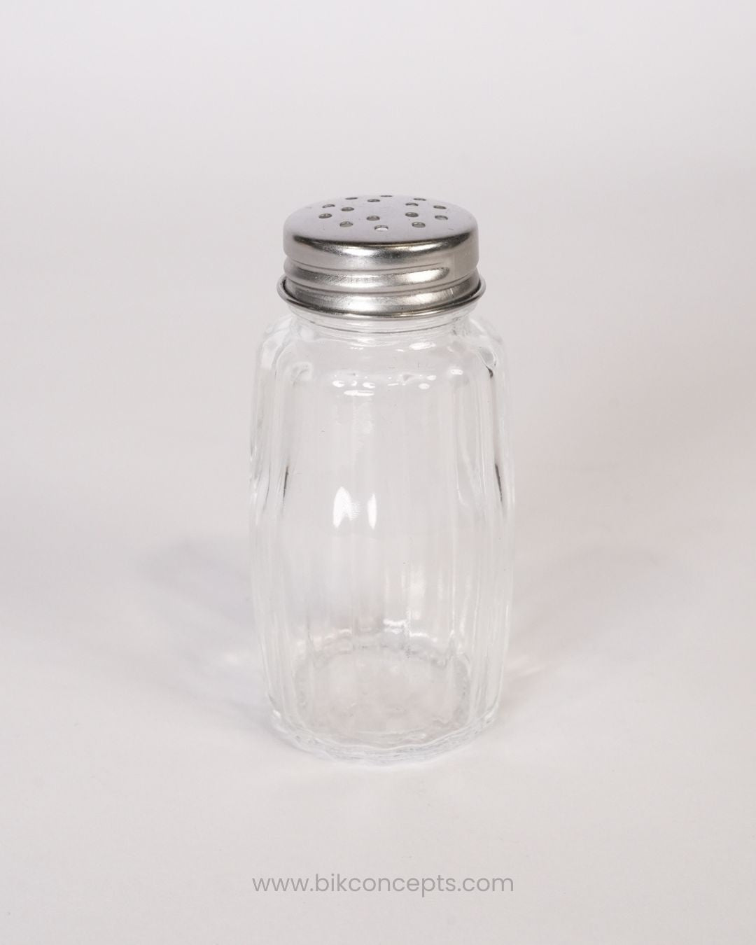 Commercial Paneled Glass Salt Shakers 12 Pack, Stainless Steel Top Glass Salt Dispenser, 3 Inch Traditional Restaurant Salt Shaker, Hotel Table Condiment Shaker Set, Catering Service Glass Pepper Shakers, Bulk Clear Glass Seasoning Dispensers