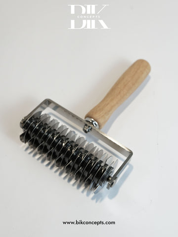 Stainless Steel Pastry Docker and Dough Scorer with Wooden Handle