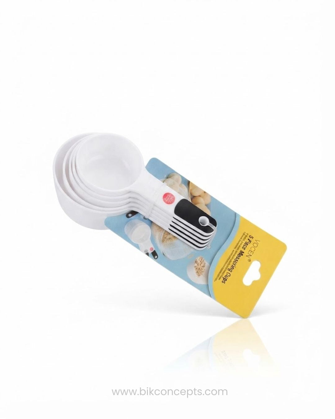 5 Piece Plastic Measuring Cups Set, White Nesting Measuring Cups, Commercial Bakery Ingredient Measuring Set, Stackable Plastic Measuring Cups 250ml, Restaurant Kitchen Measuring Tools, Catering Service Baking Cups, Dry and Liquid Ingredient Measuring Set, White Plastic Portioning Cups