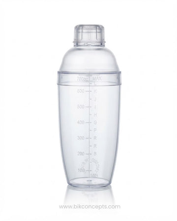 Clear Plastic Cocktail Shaker 750ml, Plastic Drink Shaker with Measurement Marks, 700cc Graduated Boba Tea Shaker, Shatterproof Restaurant Bar Shaker, Commercial Catering Beverage Mixer, Clear Acrylic Cobbler Shaker, Clear Plastic Mocktail Mixer, Professional Handheld Juice and Tea Shaker