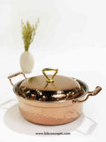 Rose gold hammered casserole, luxury serving dish