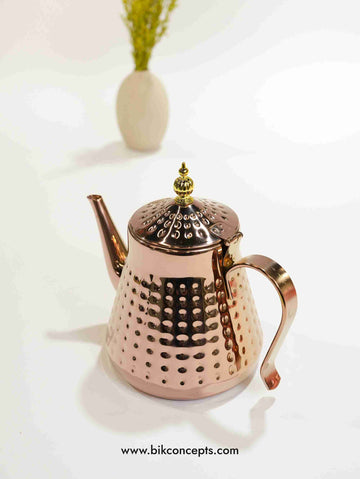 Rose gold Moroccan teapot, hammered tea kettle, 1.3L stainless steel teapot, traditional Arabic tea pot, luxury rose gold server, Moroccan mint tea pot, hammered metal teapot, Eid tea service