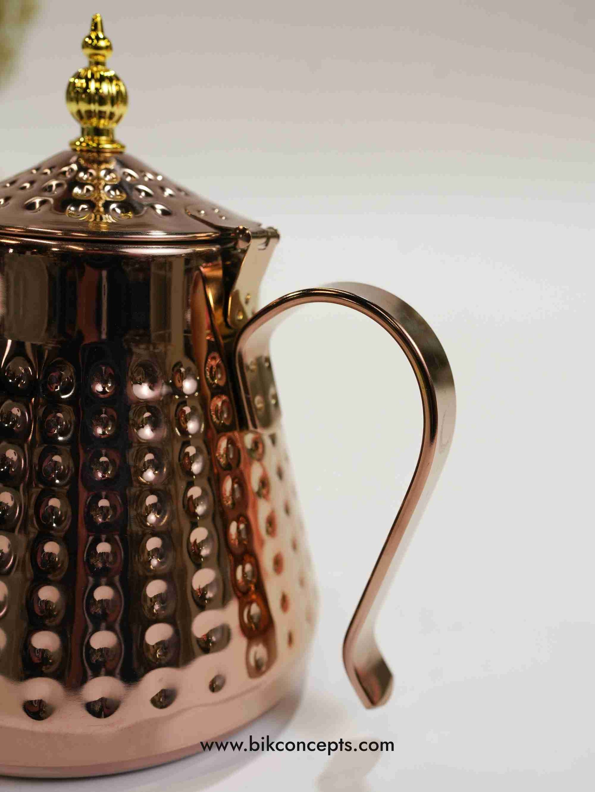 Rose gold Moroccan teapot, hammered tea kettle, 1.3L stainless steel teapot, traditional Arabic tea pot, luxury rose gold server, Moroccan mint tea pot, hammered metal teapot, Eid tea service