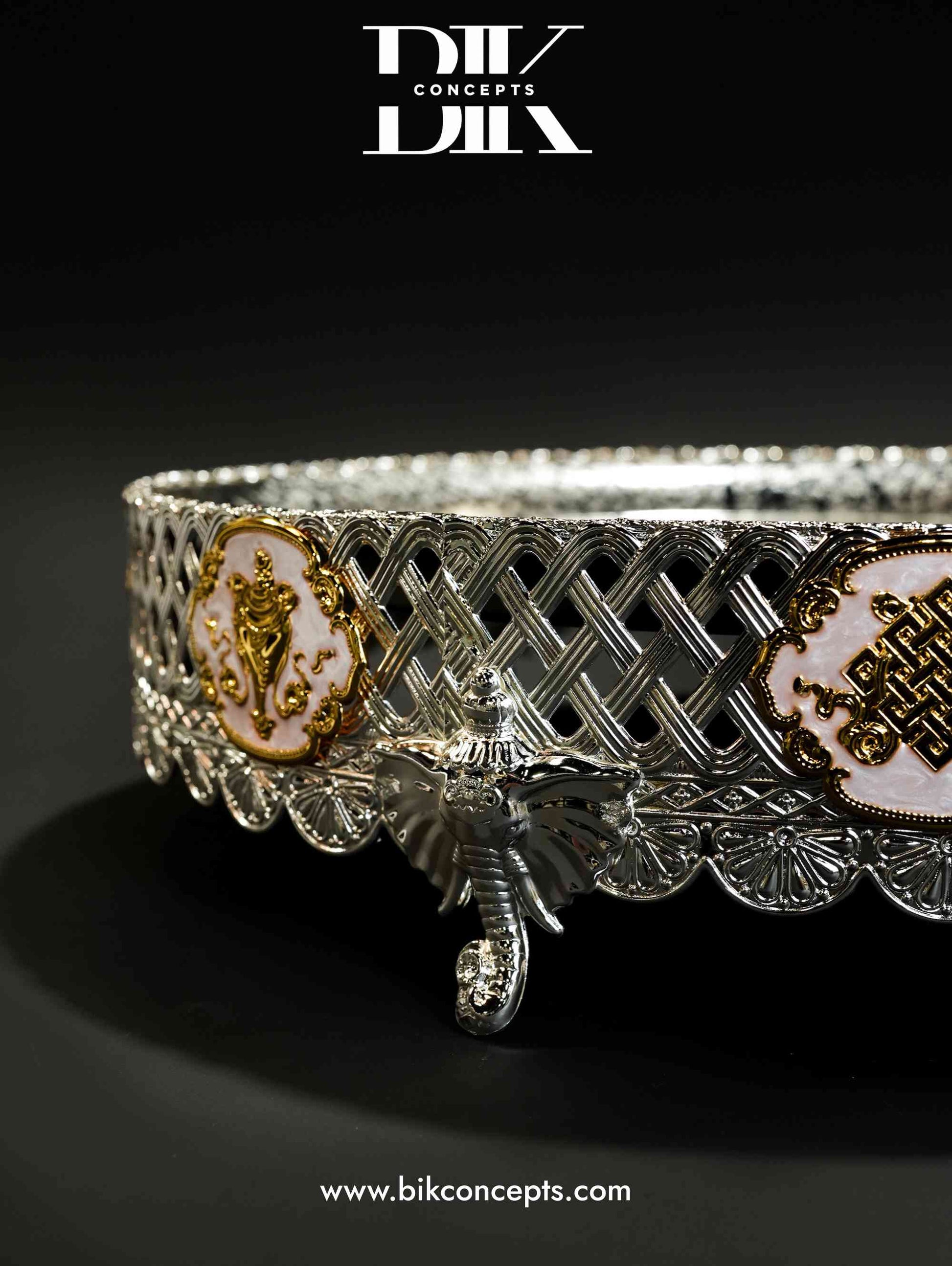 Rosepink elephant platter, pink pedestal serving tray, luxury stainless steel platter