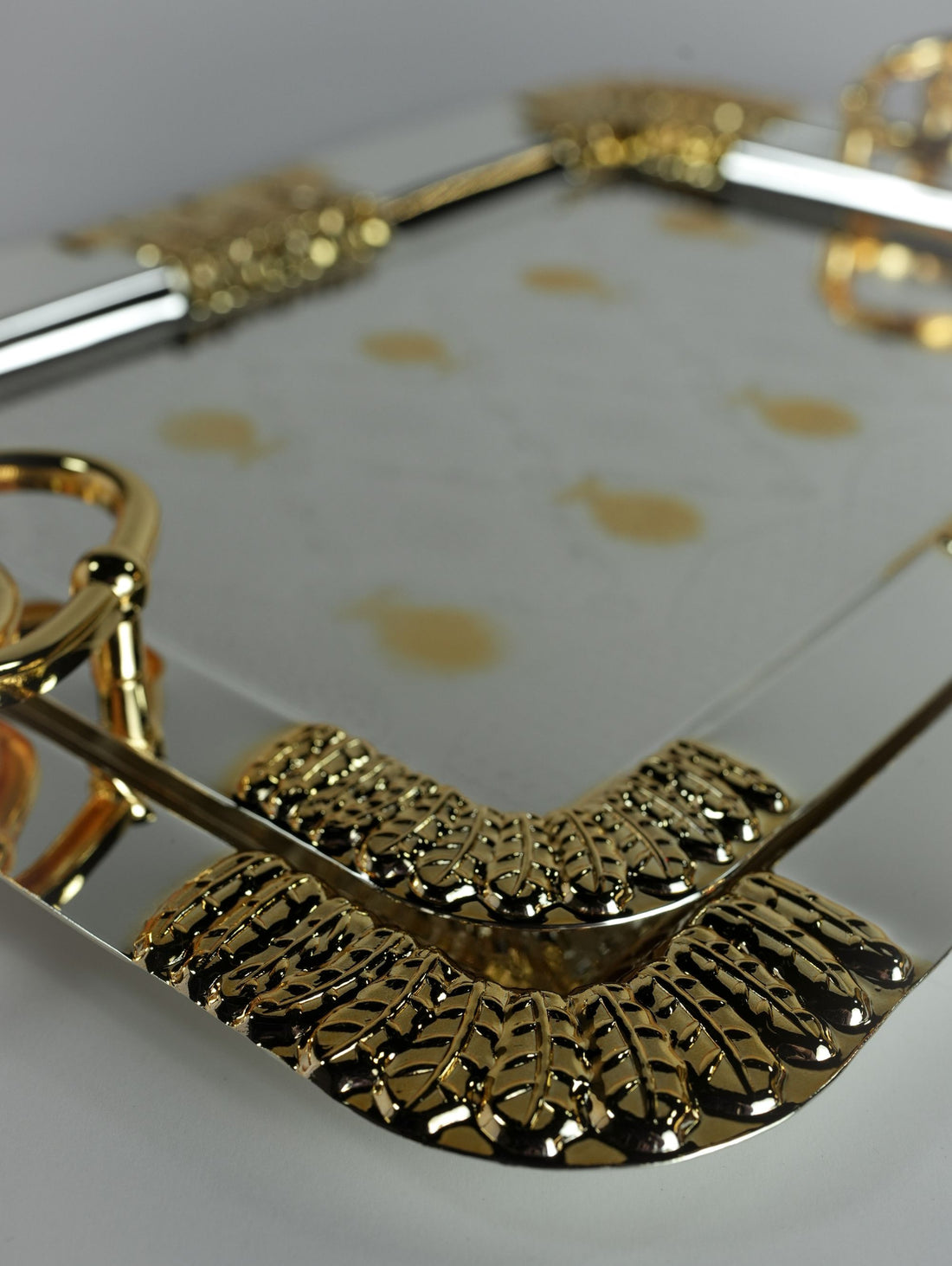 Royal Gold & Silver Serving Tray Set (2pc) | Luxury Rectangular Butler Trays