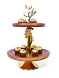 Round Tiered Serving Stand, 2 Tier Wooden Cake Stand, Gold Orchid Table Decor, Circular Serving Platter, Luxury Cupcake Tower, Rustic Round Tiered Tray, Gold Floral Serving Stand, Decorative Dessert Pedestal, Tiered Fruit Bowl for Counter, High-End Party Platters, Gold Leaf Table Centerpiece, Artisan Wood Serving Set, Wedding Cake Display Stand, Modern Gold Buffet Server, Two Tier Circular Tray, Luxury Housewarming Gift, Sculptural Food Display, Natural Wood Entertaining Set, Elegant Afternoon Tea Tray, Bou