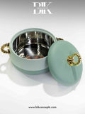Green insulated casserole, sage kitchenware, mint food warmer set, hot pot for roti