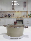 Sandstone casserole set, speckle finish cookware, large aluminum pots, 27L cooking pot, heavy duty casserole set