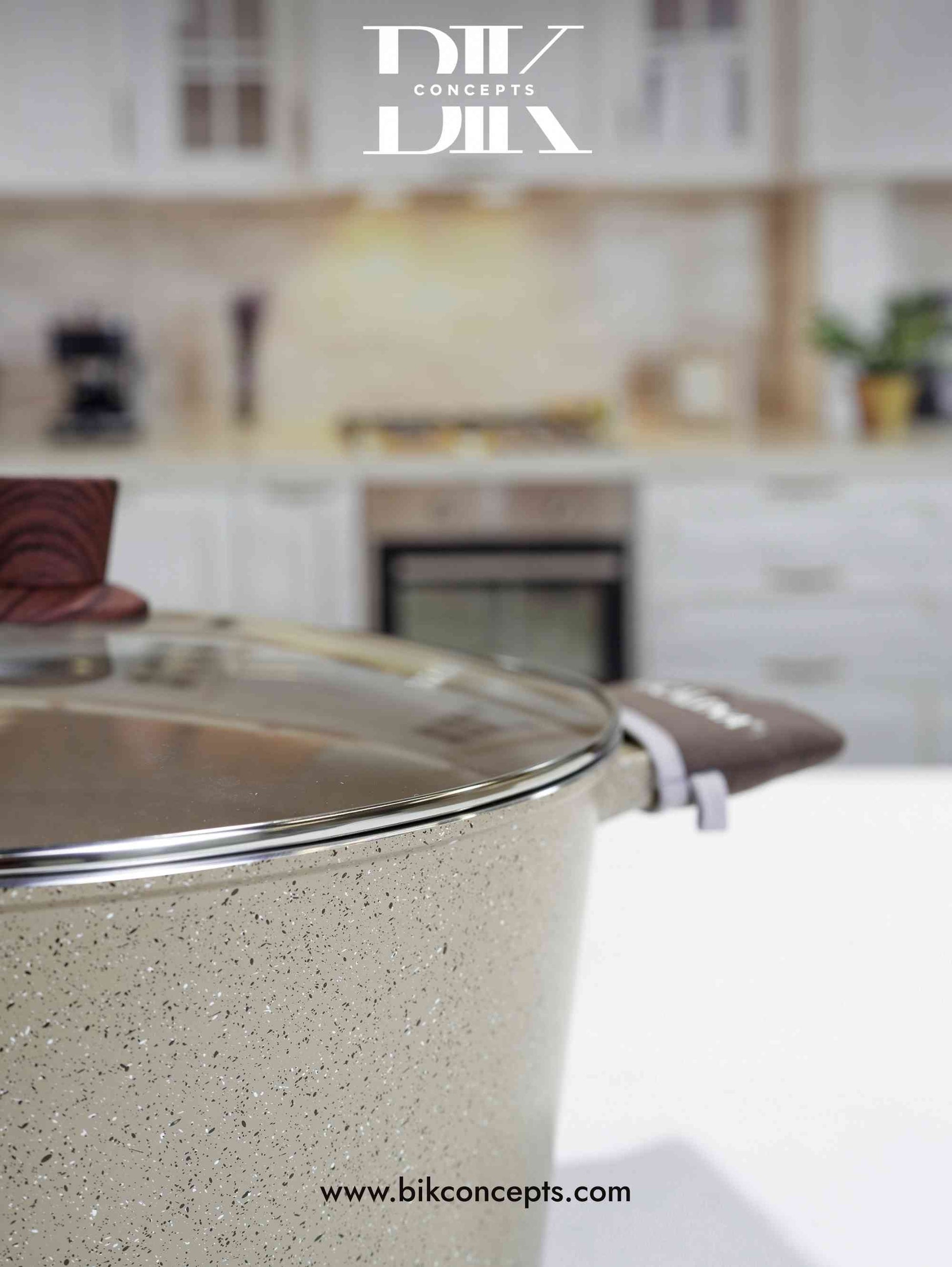 Sandstone casserole set, speckle finish cookware