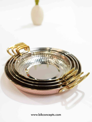 Hammered serving dish, stainless steel platter, Eid serving tray, Ramadan tableware, Christmas dinnerware, shallow serving bowl, luxury holiday platter, stainless steel main course dish.