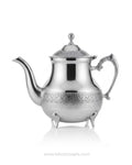 Silver Stainless Steel Tea Kettle, Moroccan Style Teapot with Engraved Pattern, Luxury Beverage Pot for Hotel Catering, High End Stainless Steel Teapot with Feet, Decorative Silver Tea Server Medium Large, Gooseneck Spout Stainless Steel Kettle, Luxury Afternoon Tea Pot, Commercial Catering Tea Server, Polished Silver Teapot with Hinged Lid, Traditional Metal Tea Kettle 1.7L 1.4L