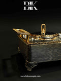 Silver and gold serving tray, triple snack server, luxury dry fruit tray